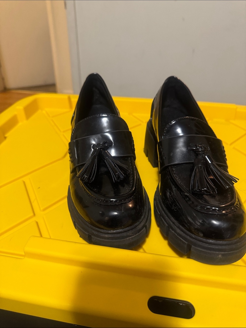 Men's Black Tassel Loafers - Classic Polished Leather